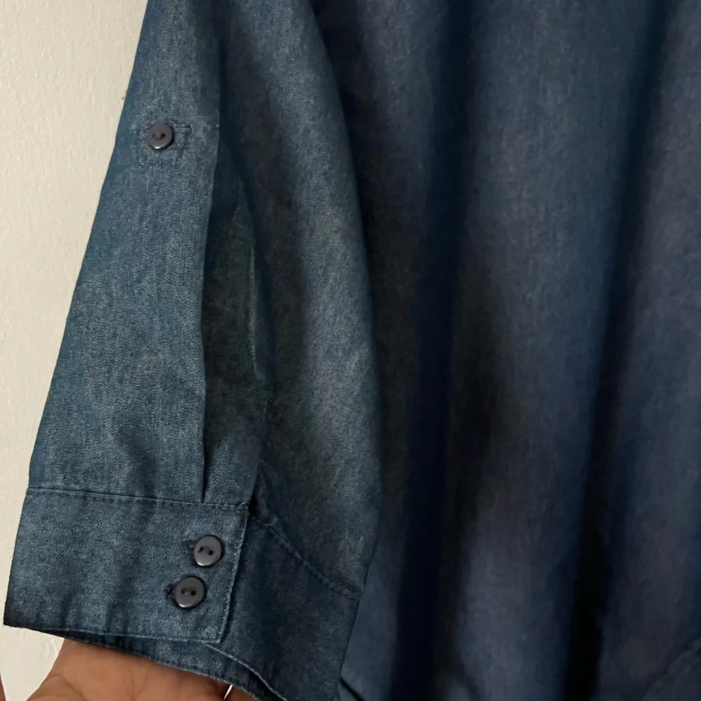 imPRESS Indigo Cotton Pleated Shirt - Picture 8 of 11